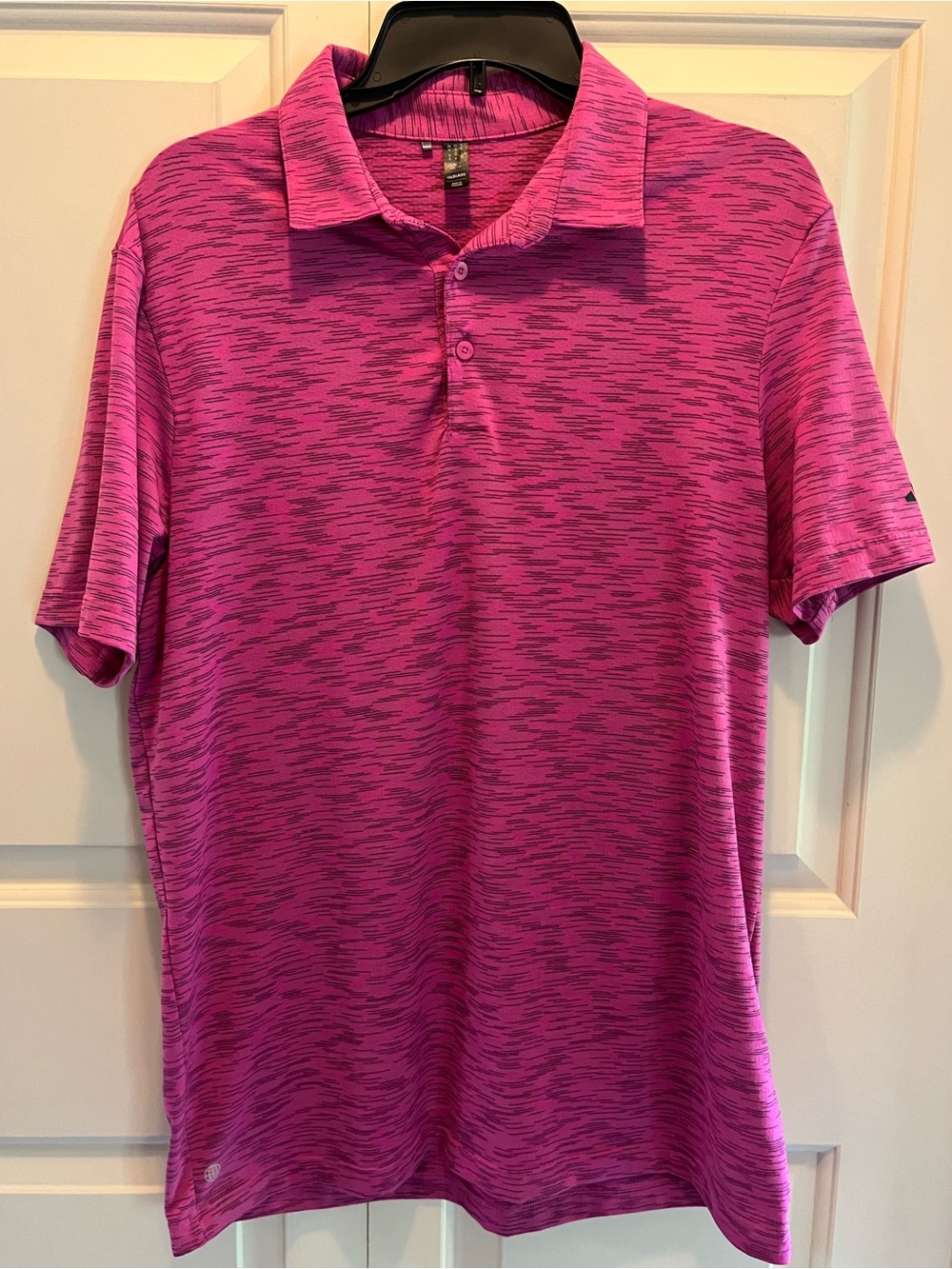 adidas Men's Short-Sleeve Polo - Magenta Pink Size M